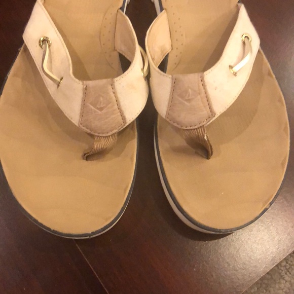 Speedy 9 Leather and Canvas Flip Flops ‘Adriatic’ - Picture 3 of 5